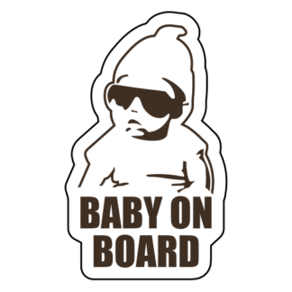 Badass Baby On Board Sticker (Brown)